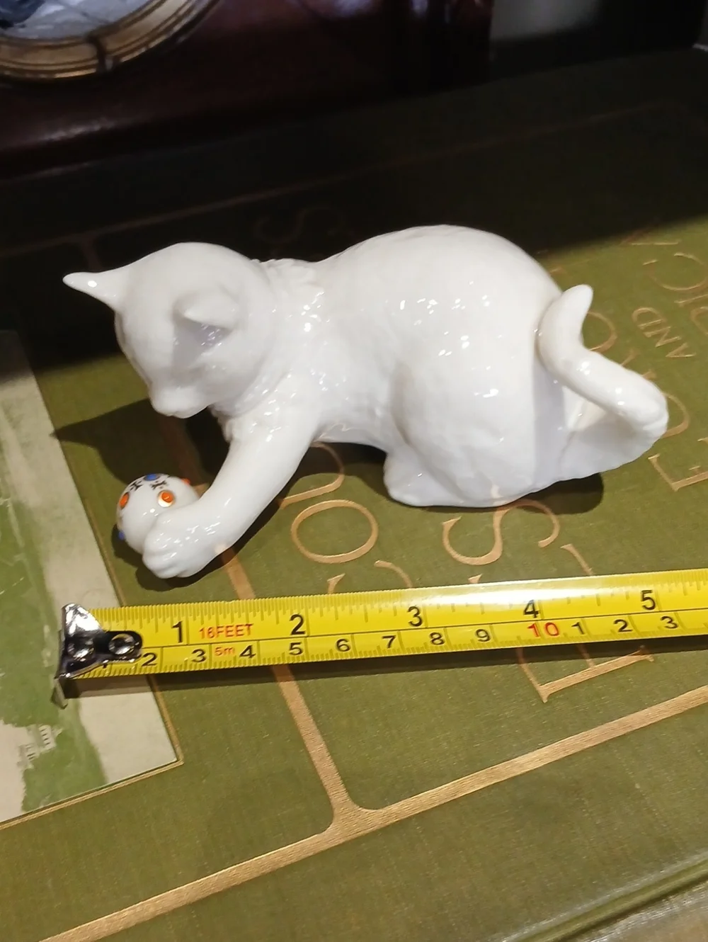 Vintage 1991 Lenox China Jewels Collection Cat Playing with Ball Figurine